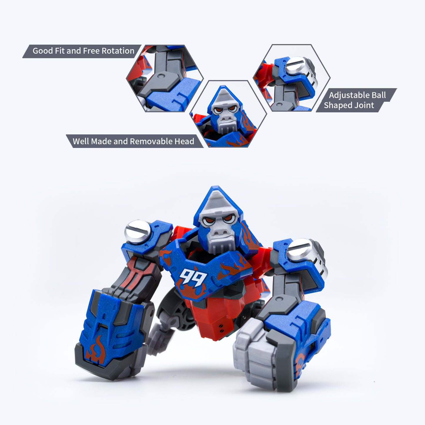 52TOYS BEASTBOX BB-03FJ JoJo Flame Gorillas Deformation Toys Action Figure, Transforms in Mecha and Cube