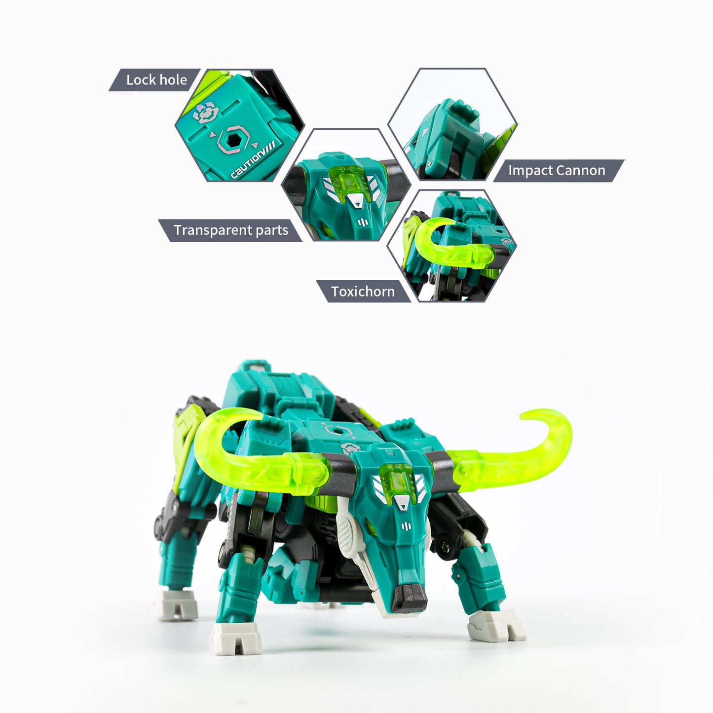 52TOYS BEASTBOX BB-27 TOXICHORN Buffalo Deformation Toys Action Figure, Transforms in Mecha and Cube