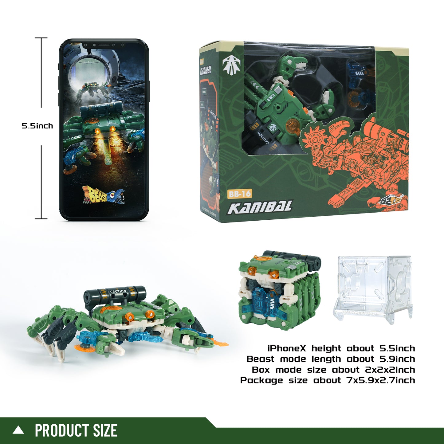 52TOYS BEASTBOX BB-16 KANIBAL Crab Deformation Toys Action Figure, Transforms in Mecha and Cube