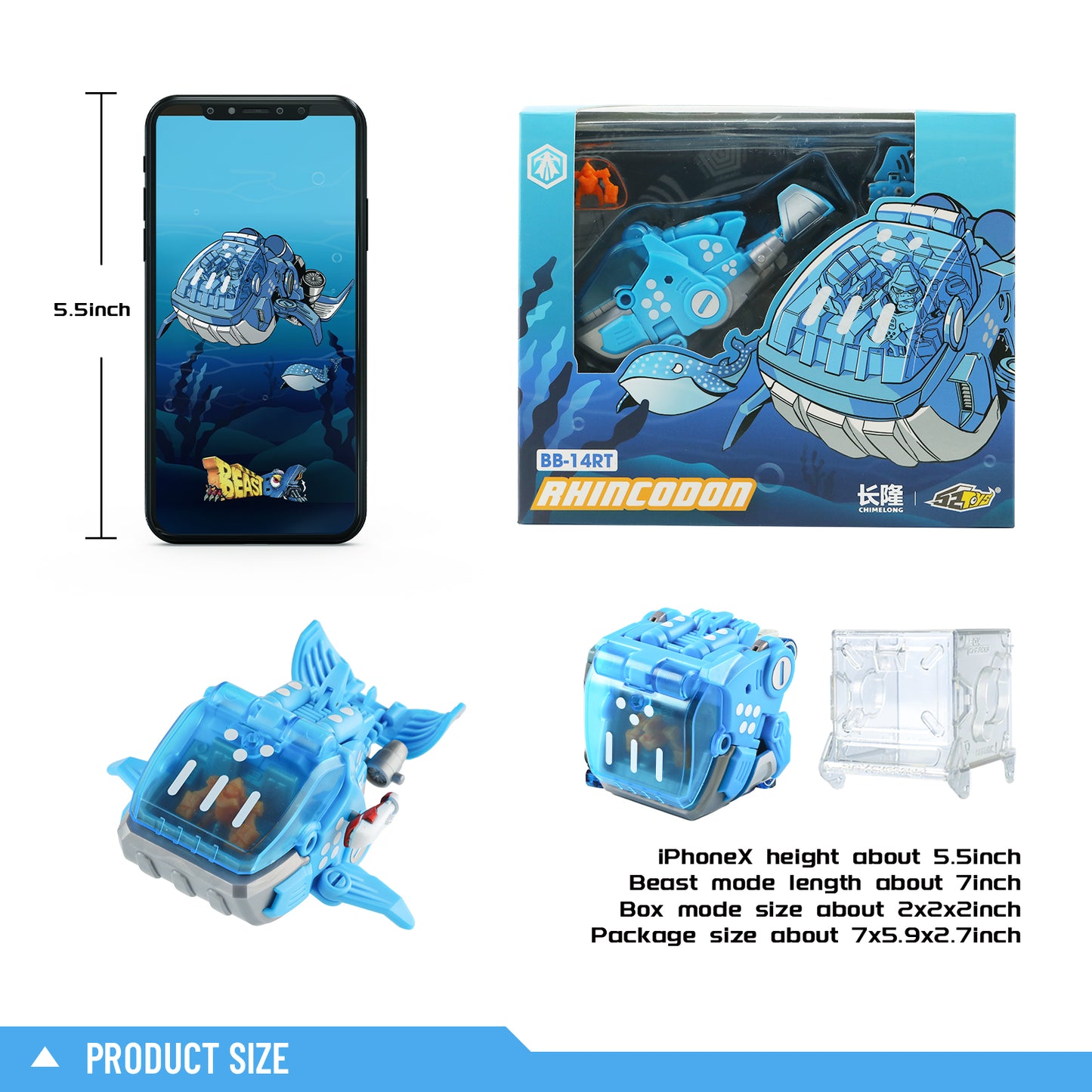 52TOYS BEASTBOX BB-14RT RHINCODON Deformation Toys Action Figure, Transforms in Mecha and Cube