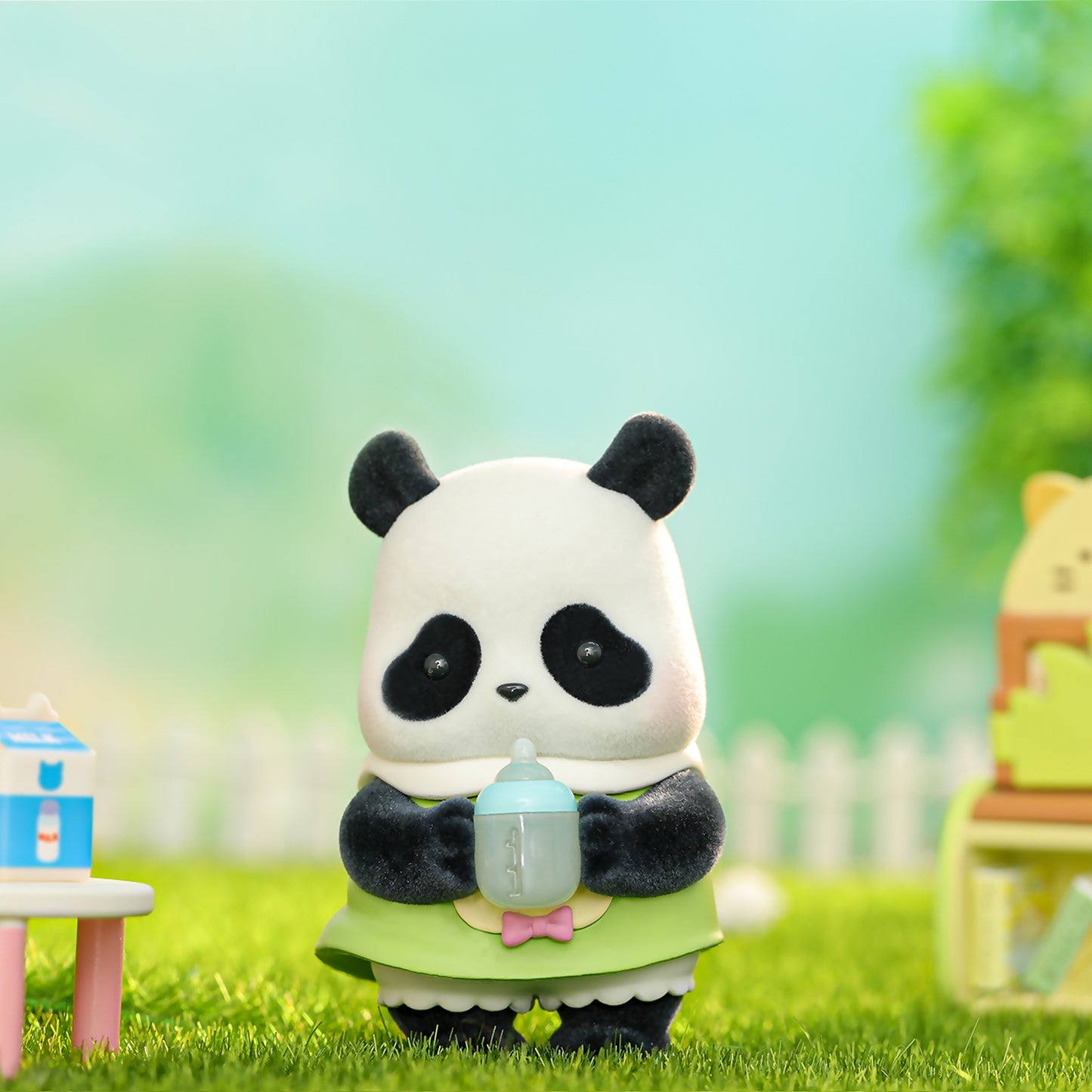 52TOYS Panda Roll Kindergarten Series, 1Pc Blind Box Random Cute Popular Collectible Flocking Panda Figures Toys, Creative Panda Gift for Boy Girl