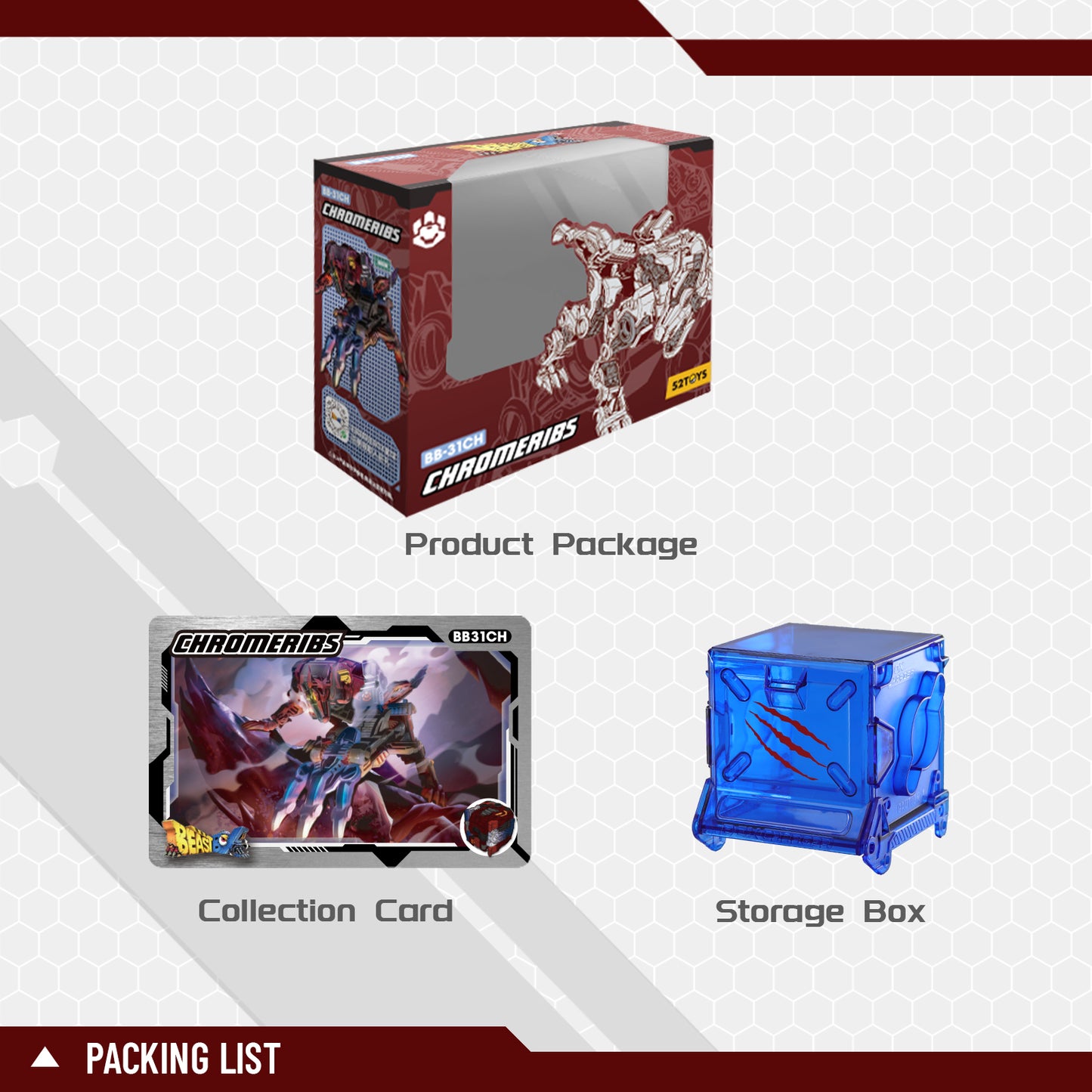 52TOYS BEASTBOX BB-31CH CHROMERIBS Deformation Toys Action Figure, Transforms in Mecha and Cube