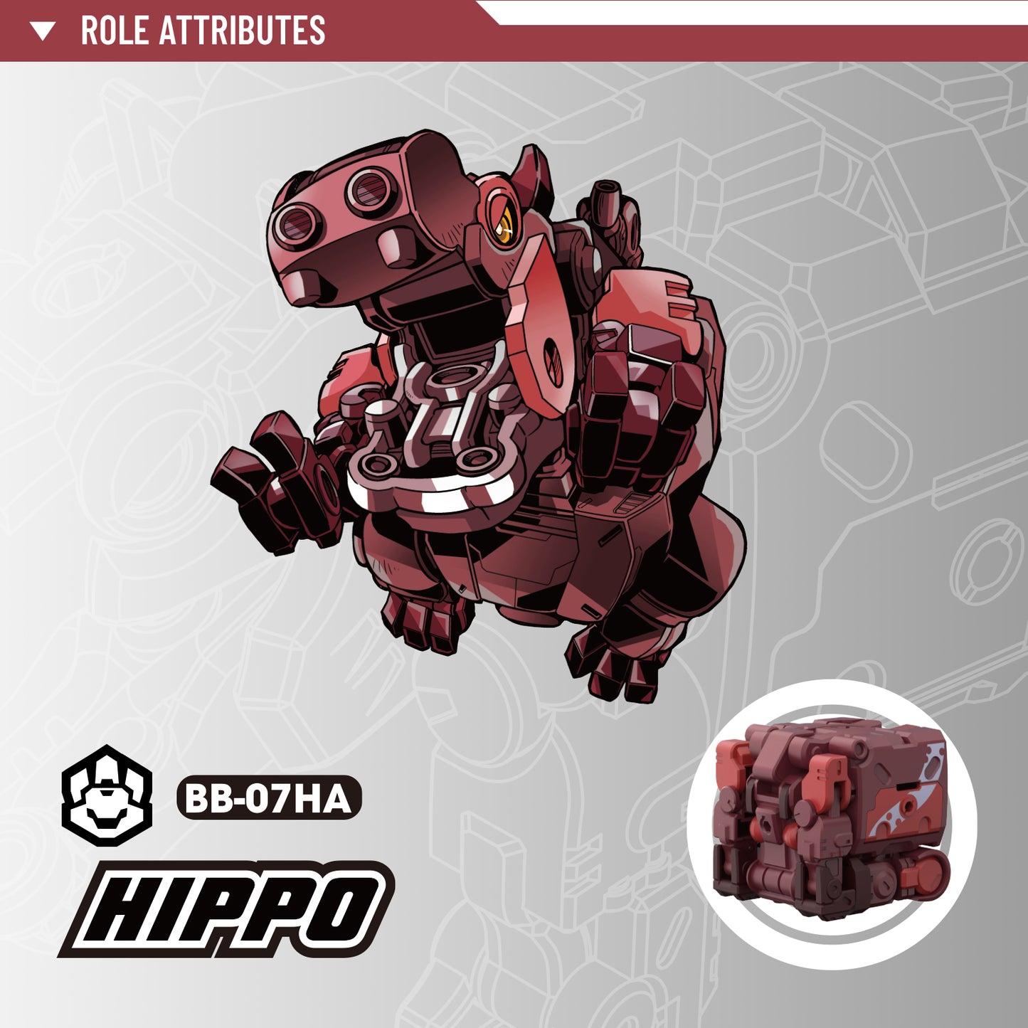 52TOYS BEASTBOX BB-07HA HIPPO Deformation Toys Action Figure, Transforms in Mecha and Cube