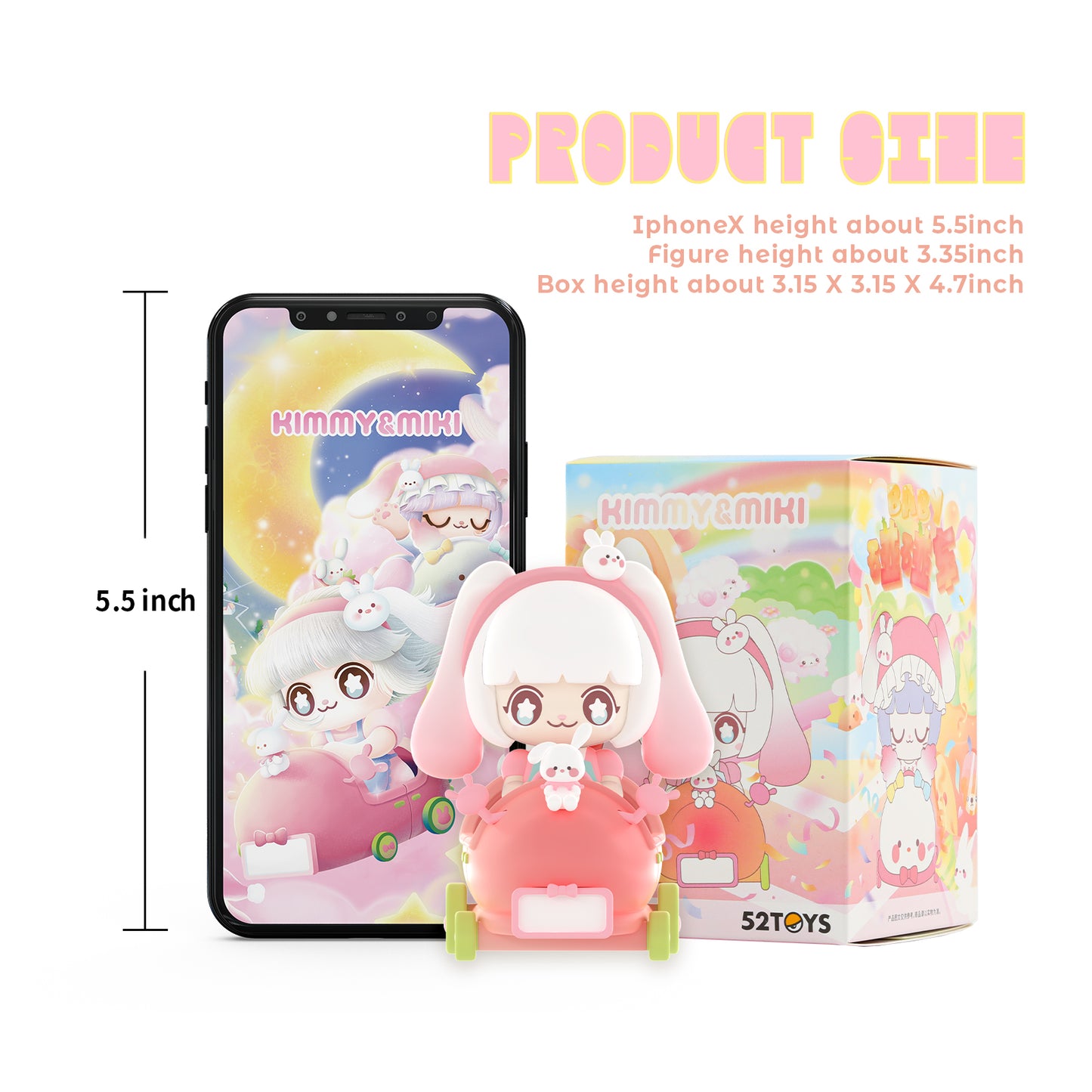 52TOYS Blind Box Kimmy&Miki Baby Bumper Cars Series, 1Pc Action Figure, Collectible Toy Desktop Decoration 3.3 Inch, Mystery Box Gift