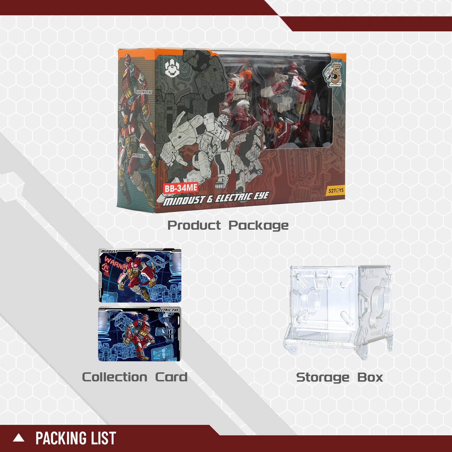 52TOYS BEASTBOX BB-34ME Mindust & Electric Eye Deformation Toys Action Figure, Transforms in Mecha and Cube