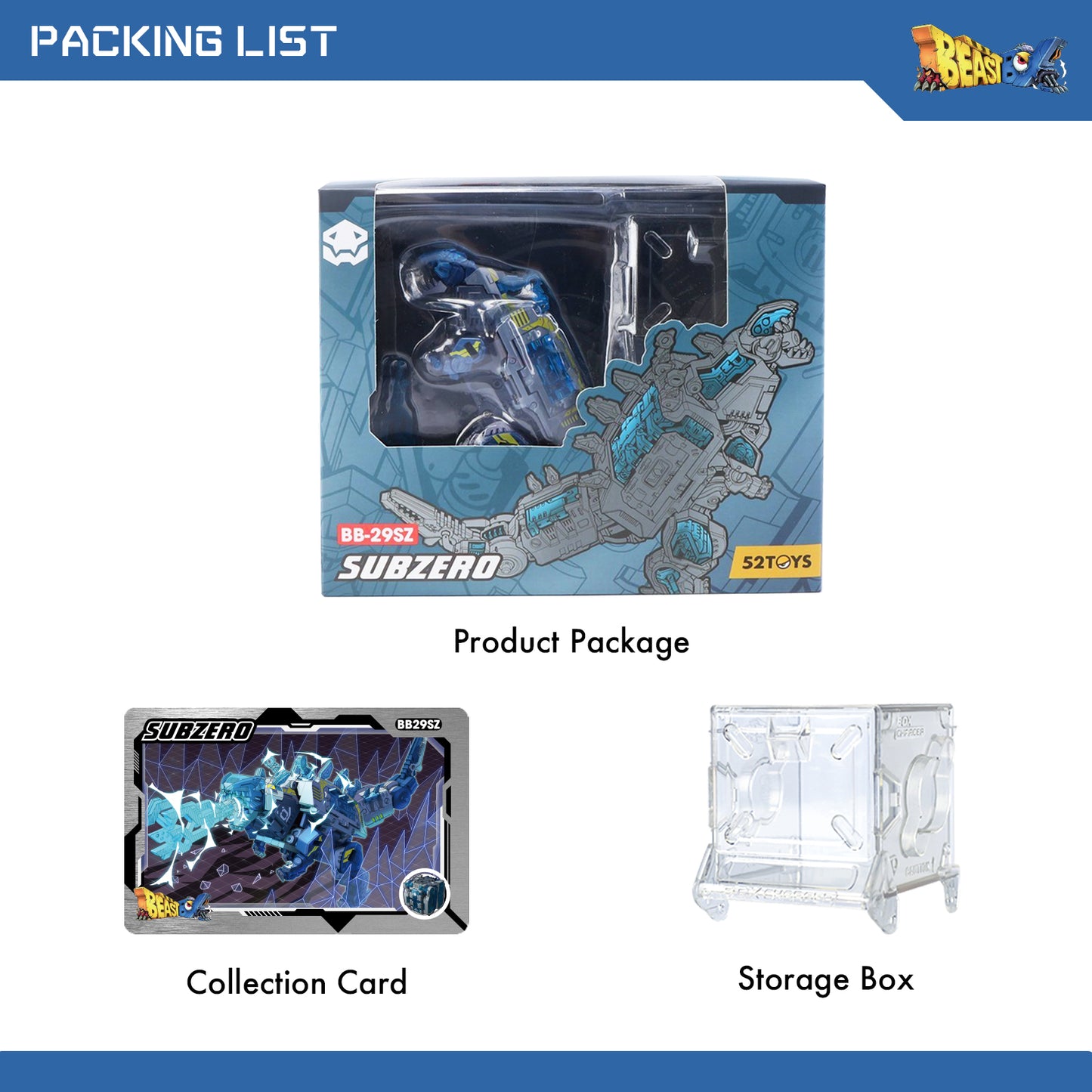 52TOYS BEASTBOX BB-29SZ Subzero Deformation Toys Action Figure, Transforms in Mecha and Cube
