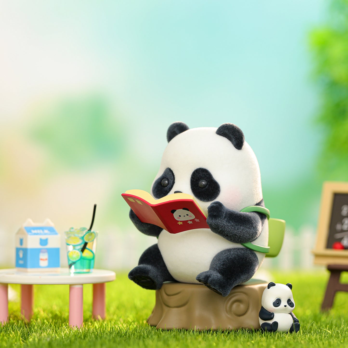 52TOYS Panda Roll Kindergarten Series, 1Pc Blind Box Random Cute Popular Collectible Flocking Panda Figures Toys, Creative Panda Gift for Boy Girl