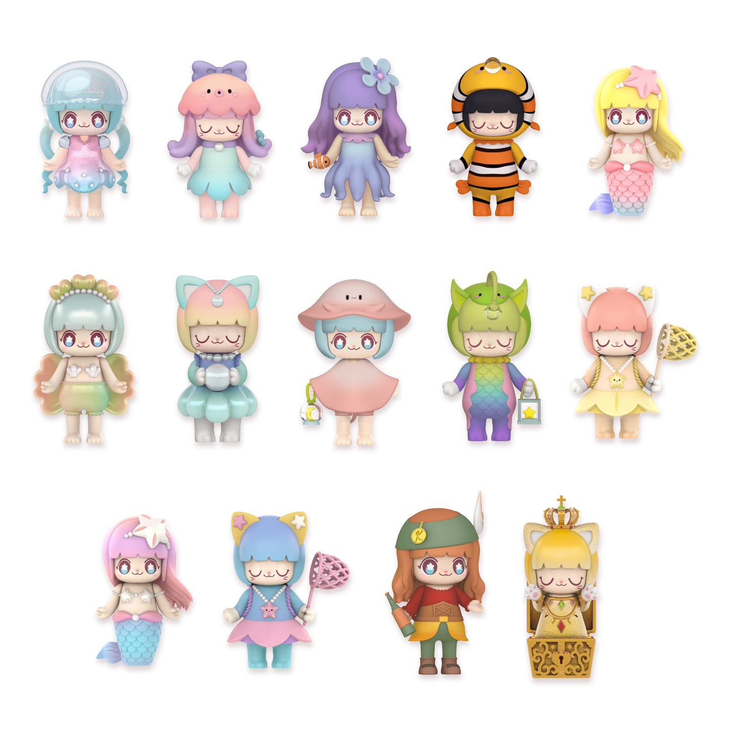 52TOYS Kimmy&Miki Under The Sea 1PC Action Figure Collectible Toy Art Cute Desktop Decoration 3 Inch Creative Gift for Birthday Party Chirstmas