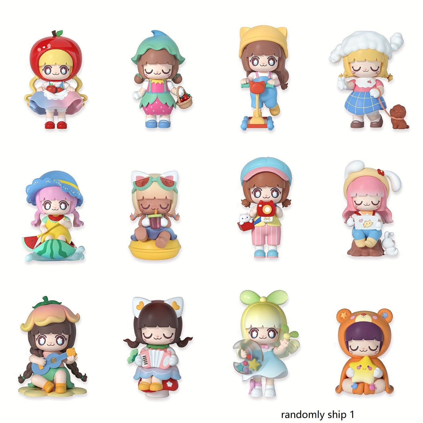 52TOYS Kimmy&Miki Outing Diary Blind Box, 1PC Action Figure Collectible Toy Art Cute Desktop Decoration 3 Inch Creative Gift for Birthday Party Christmas