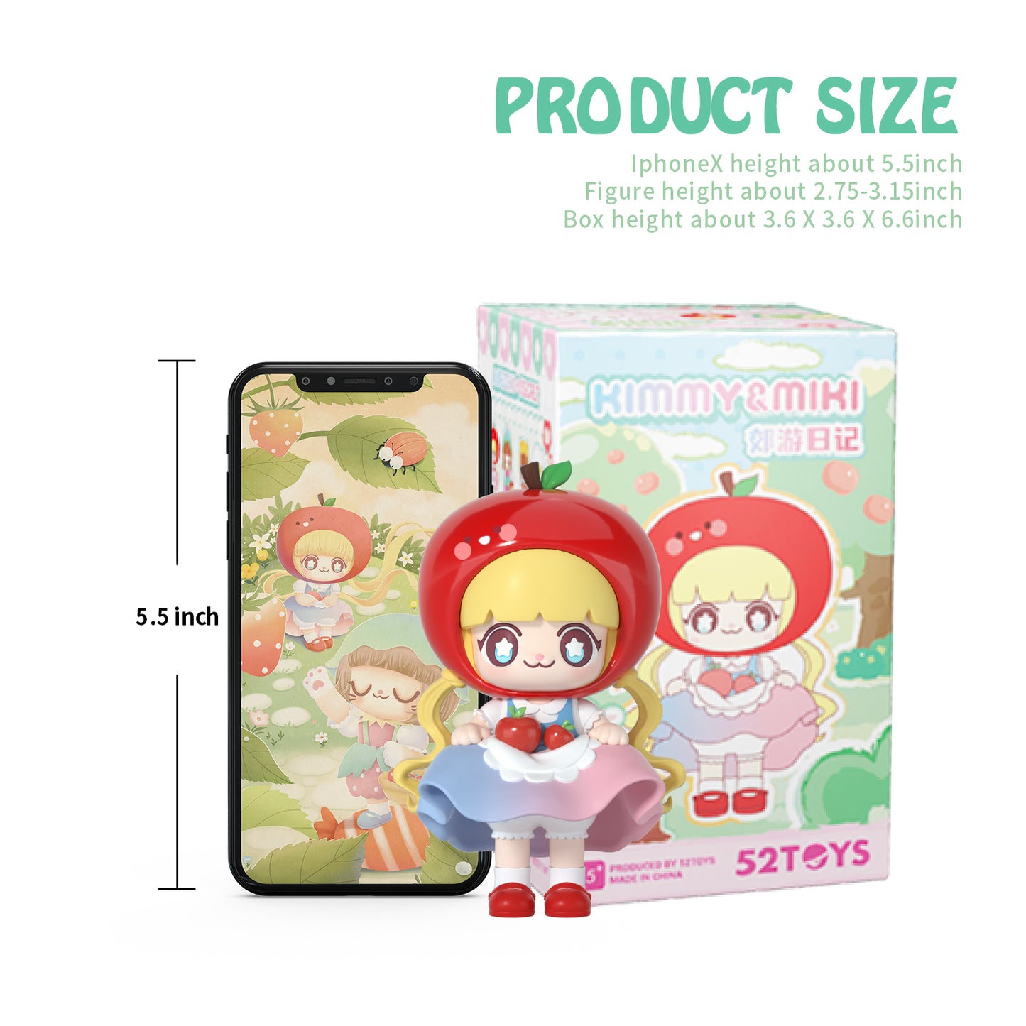 52TOYS Kimmy&Miki Outing Diary Blind Box, 1PC Action Figure Collectible Toy Art Cute Desktop Decoration 3 Inch Creative Gift for Birthday Party Christmas