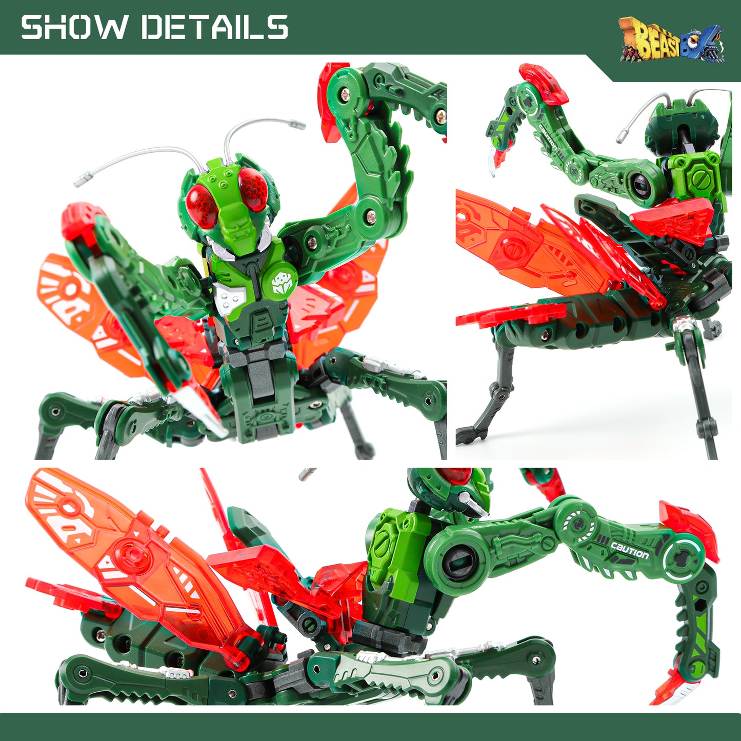 52TOYS BEASTBOX BB-28 REAPER Mantis Deformation Toys Action Figure, Transforms in Mecha and Cube