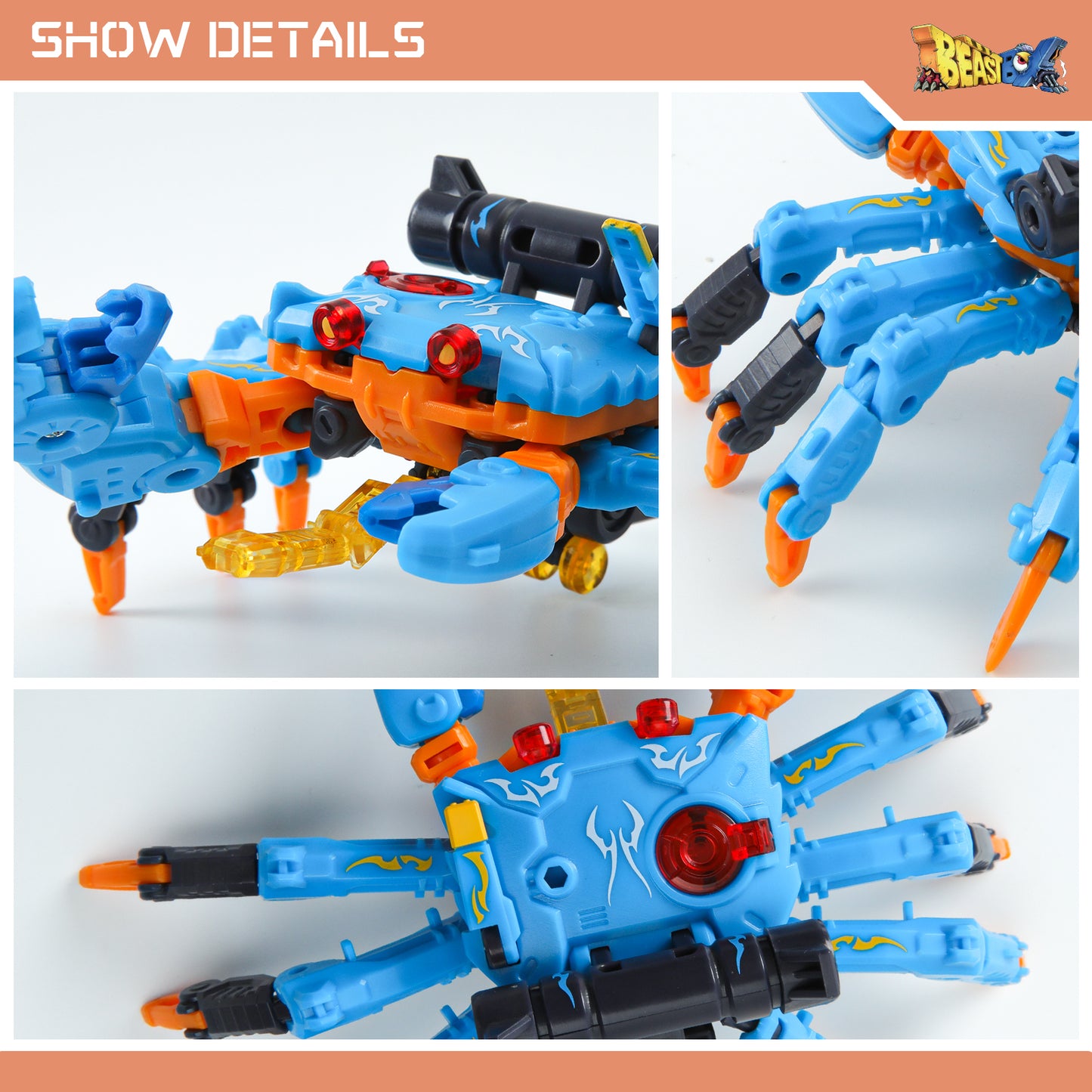 52TOYS BEASTBOX BB-18CL Blue Crab Deformation Toys Action Figure, Transforms in Mecha and Cube