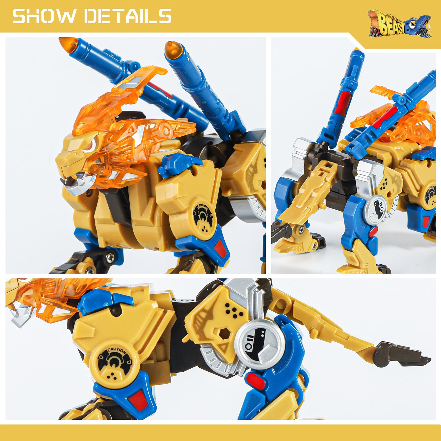 52TOYS BEASTBOX BB-19 Desertmeteor Lion Deformation Toys Action Figure, Transforms in Mecha and Cube