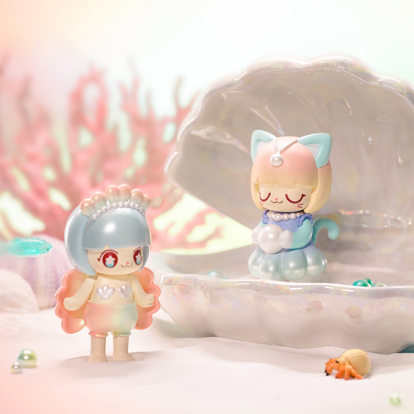 52TOYS Kimmy&Miki Under The Sea 1PC Action Figure Collectible Toy Art Cute Desktop Decoration 3 Inch Creative Gift for Birthday Party Chirstmas