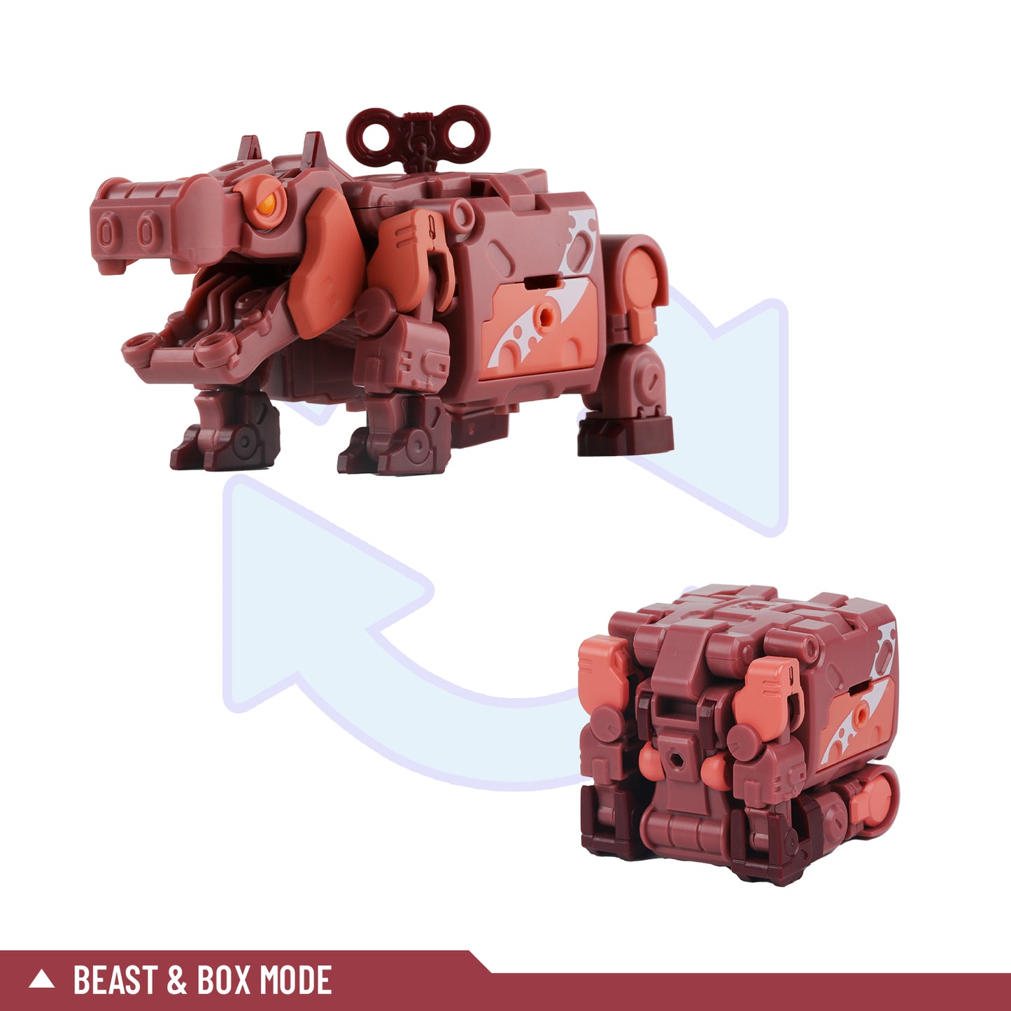 52TOYS BEASTBOX BB-07HA HIPPO Deformation Toys Action Figure, Transforms in Mecha and Cube