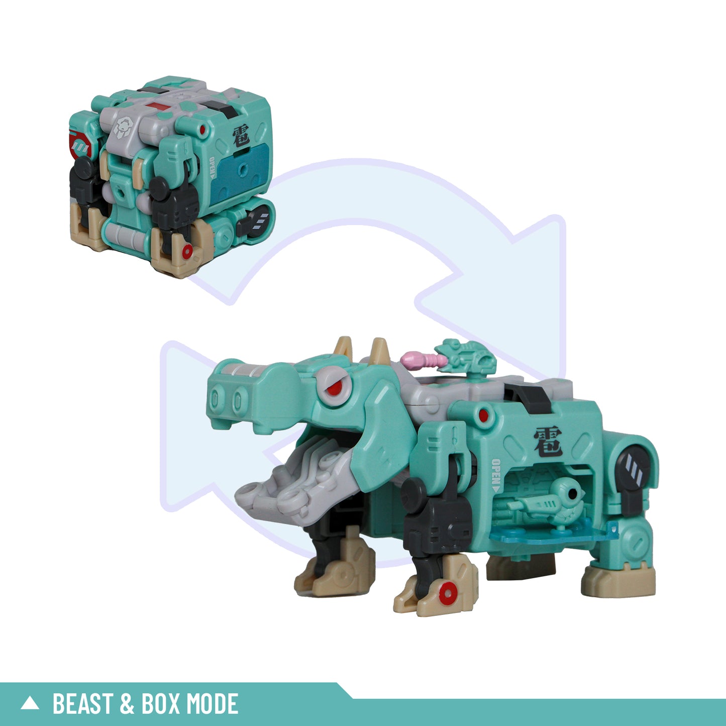 52TOYS BEASTBOX BB-07 BEHEMOTH Deformation Toys Action Figure, Transforms in Mecha and Cube