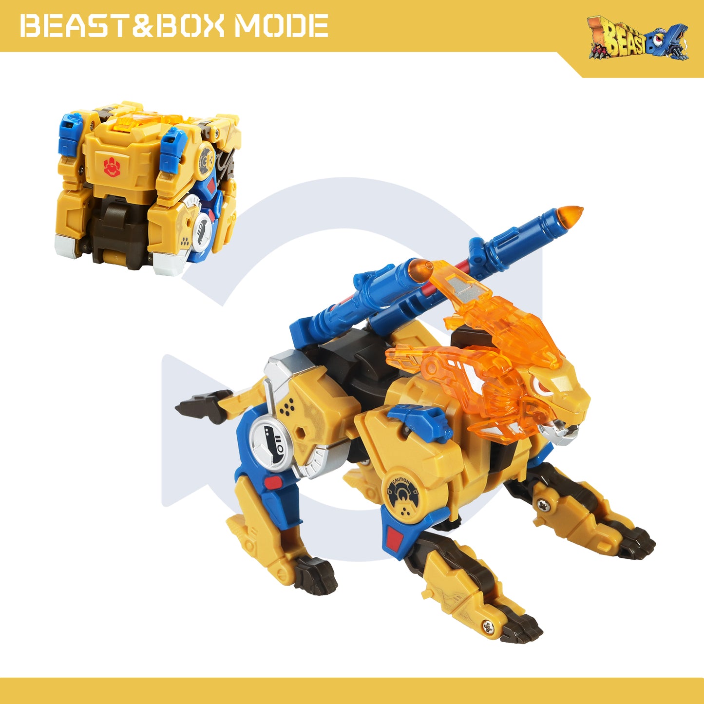 52TOYS BEASTBOX BB-19 Desertmeteor Lion Deformation Toys Action Figure, Transforms in Mecha and Cube