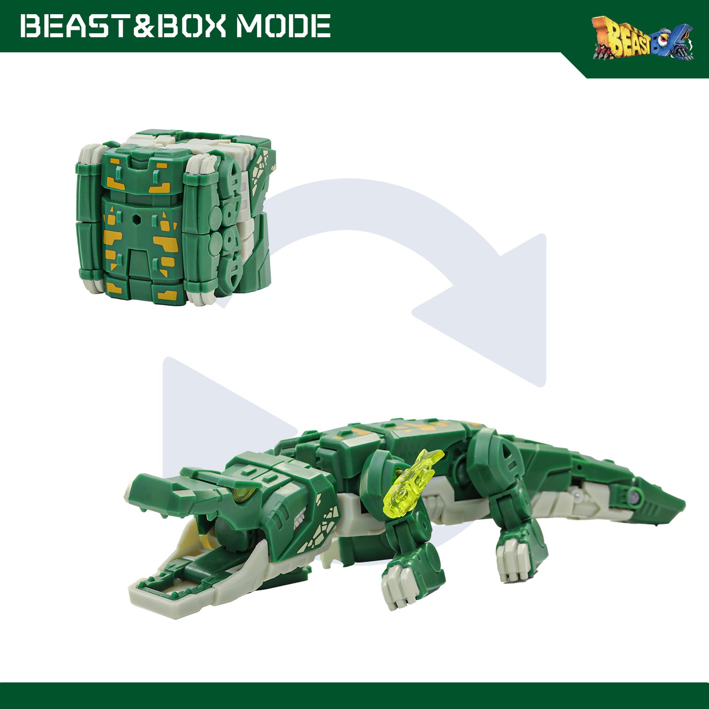 52TOYS BEASTBOX BB-15CL SCHLEGEL Crocodile Deformation Toys Action Figure, Transforms in Mecha and Cube