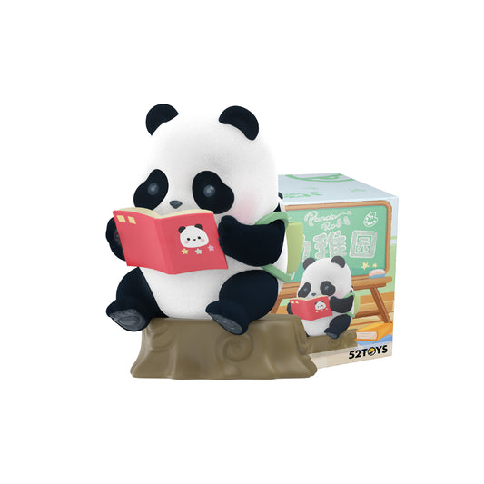 52TOYS Panda Roll Kindergarten Series, 1Pc Blind Box Random Cute Popular Collectible Flocking Panda Figures Toys, Creative Panda Gift for Boy Girl